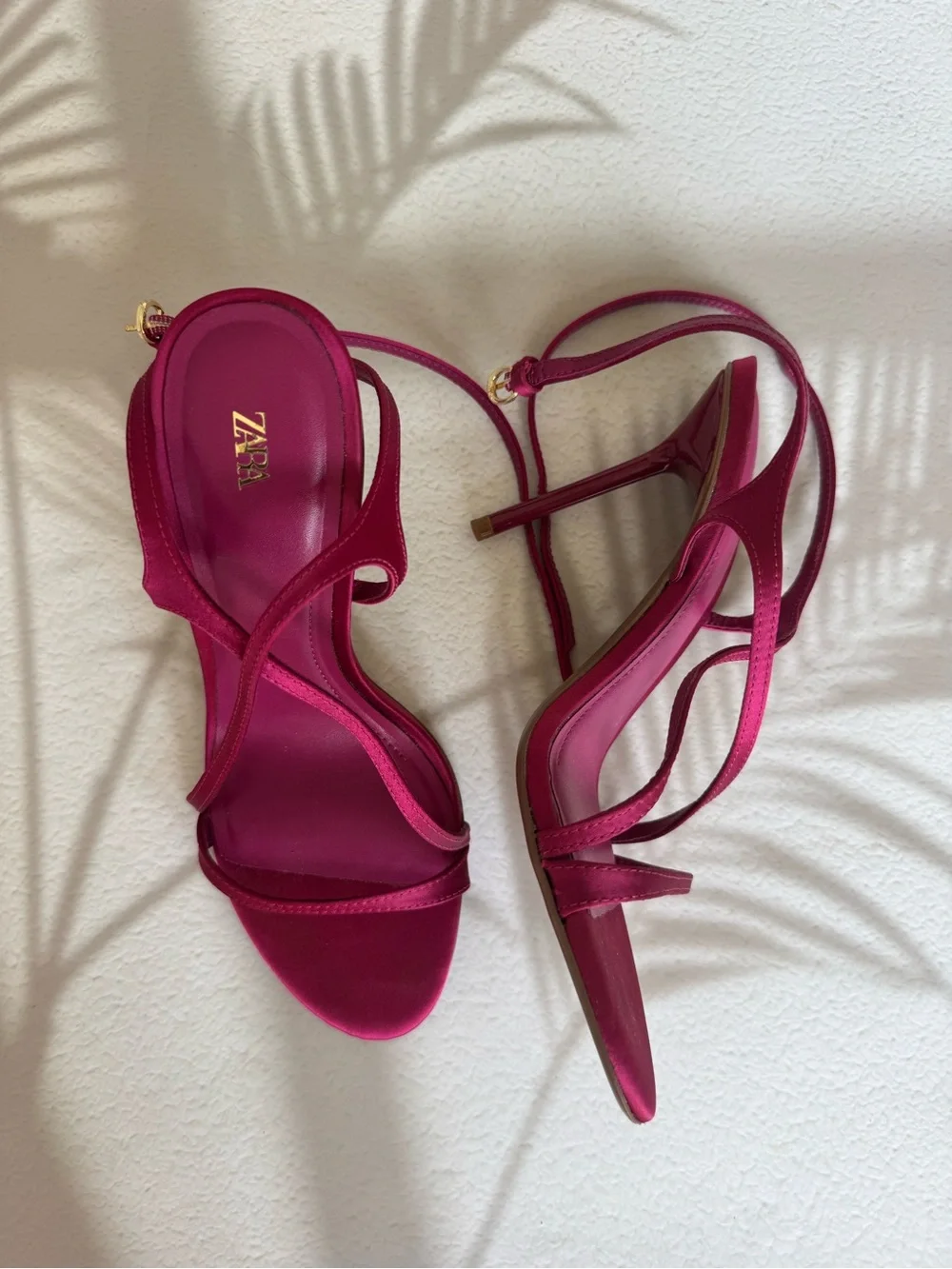 Zara Fuchsia Strappy Stiletto Heels